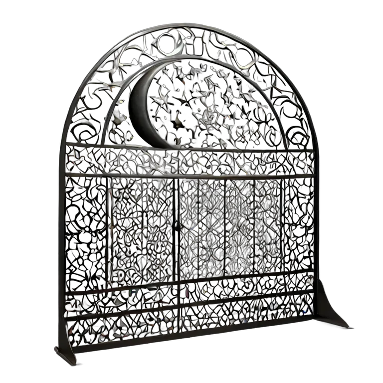 行事 ラマダン 月と星の模様の装飾金属スクリーン 透過 PNG 画像 フリー素材 #17708