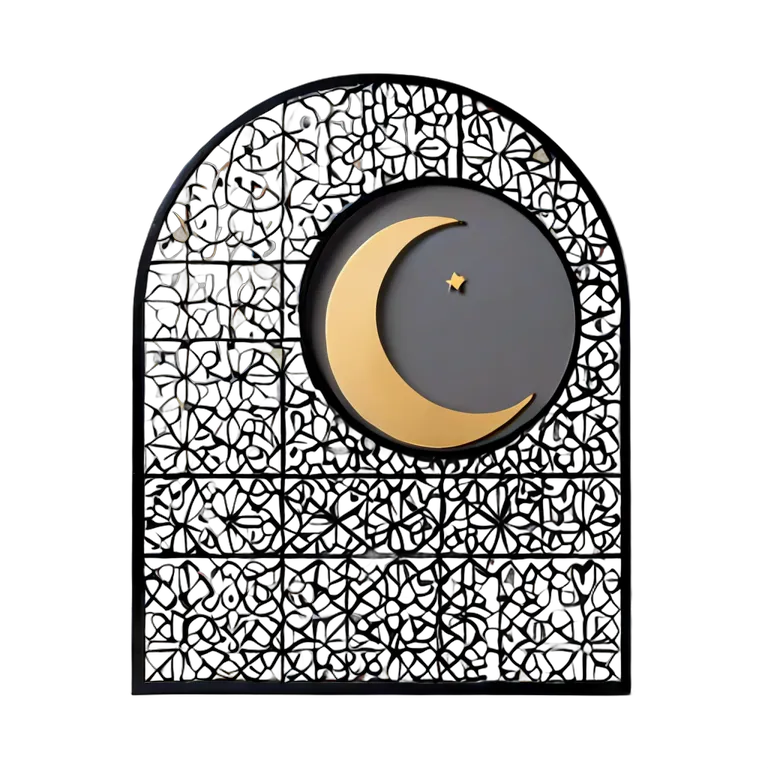 行事 ラマダン 月と星の模様の装飾金属スクリーン 透過 PNG 画像 フリー素材 #17710
