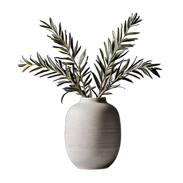 Occasion Ramadan minimalist-ceramic-vase-with-olive-branches Transparent PNG Image Free Resource #17717