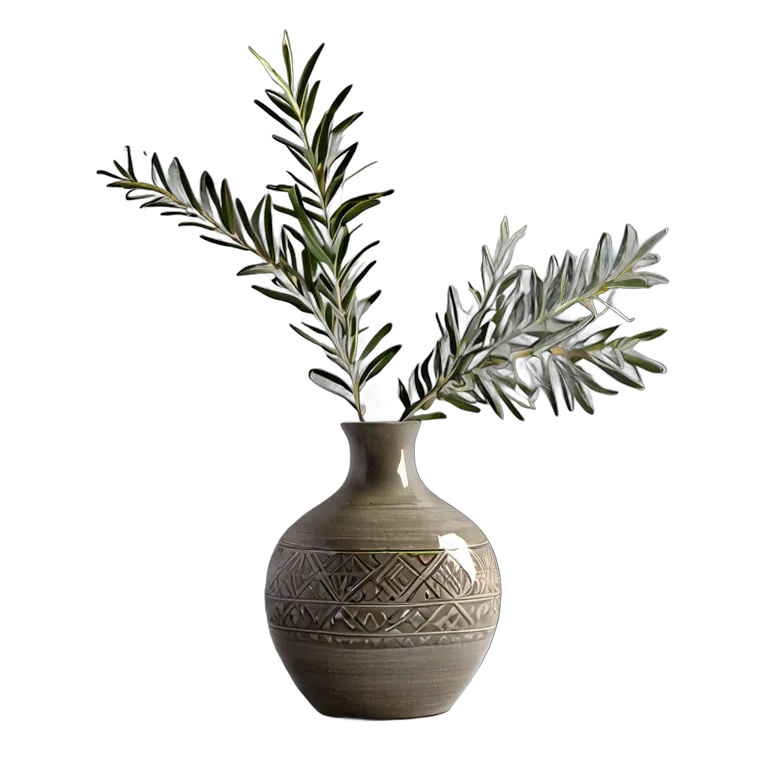 Occasion Ramadan minimalist-ceramic-vase-with-olive-branches Transparent PNG Image Free Resource #17718
