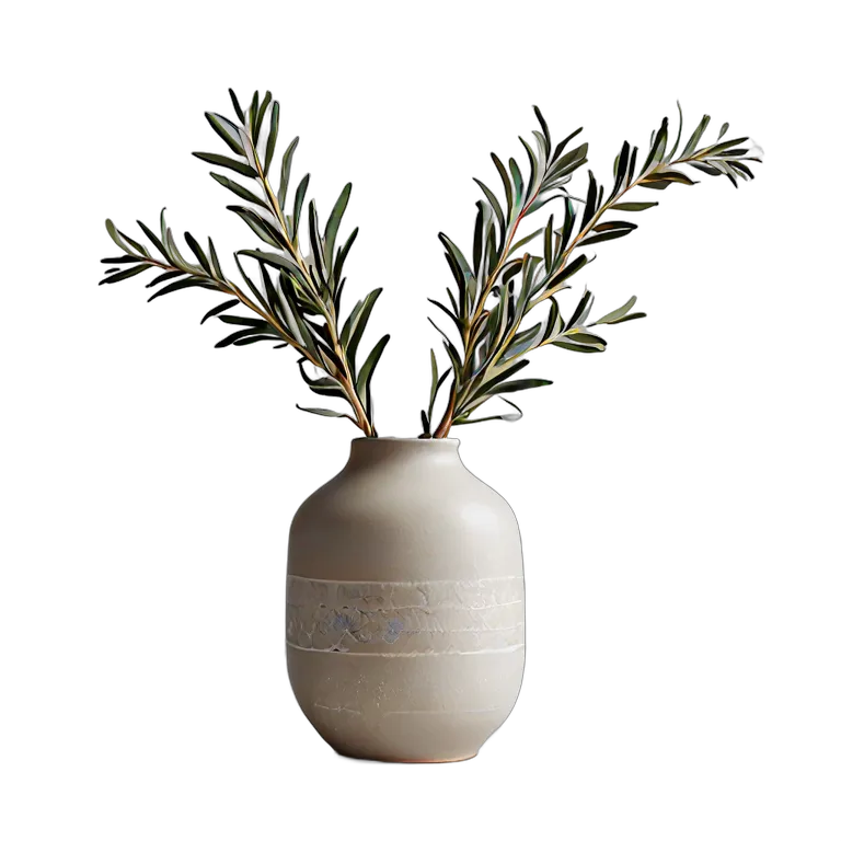 Occasion Ramadan minimalist-ceramic-vase-with-olive-branches Transparent PNG Image Free Resource #17720