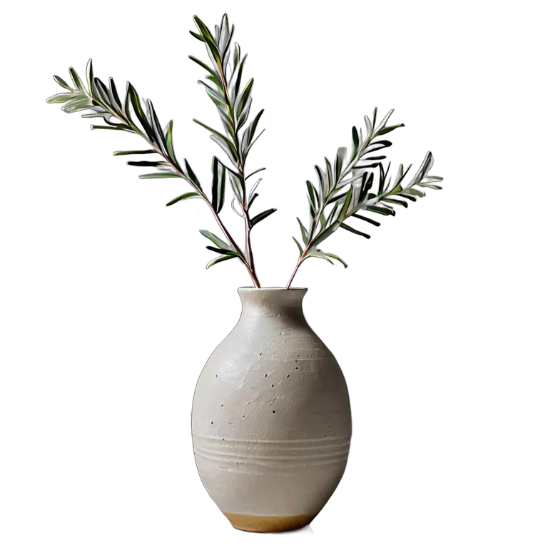 Occasion Ramadan minimalist-ceramic-vase-with-olive-branches Transparent PNG Image Free Resource #17723