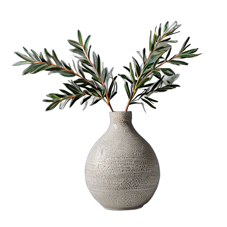Occasion Ramadan minimalist-ceramic-vase-with-olive-branches Transparent PNG Image Free Resource #17728