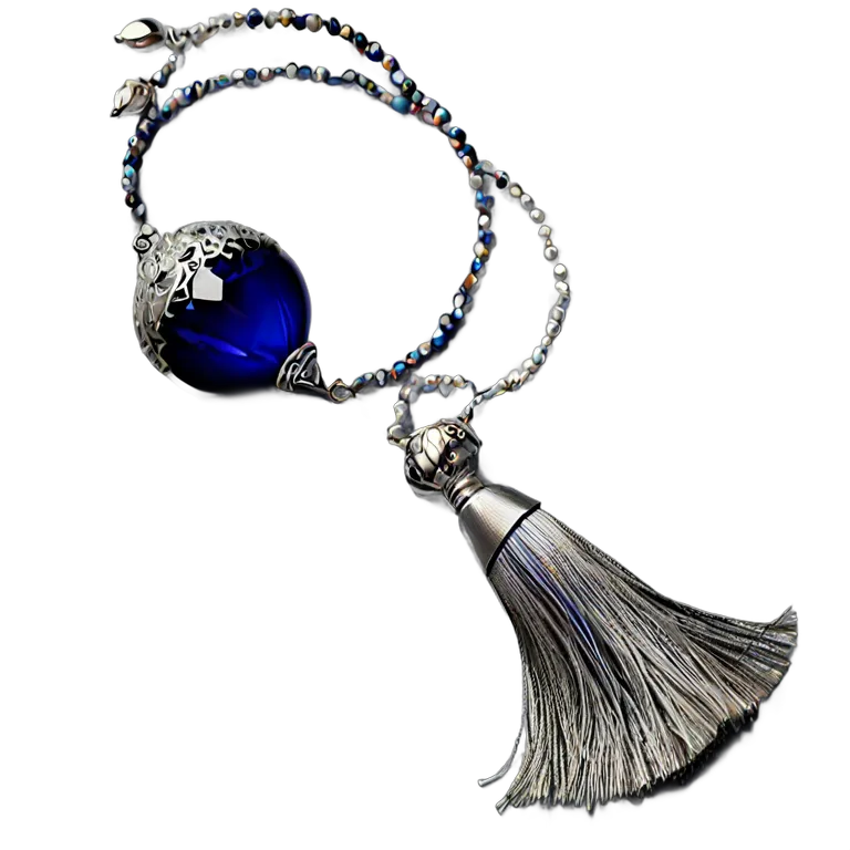 行事 ラマダン モダンなブルーガラスのミスバハとシルバーのタッセル 透過 PNG 画像 フリー素材 #17700