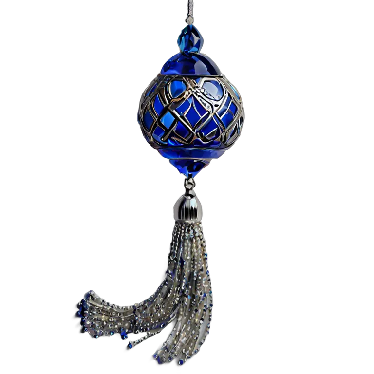 行事 ラマダン モダンなブルーガラスのミスバハとシルバーのタッセル 透過 PNG 画像 フリー素材 #17704