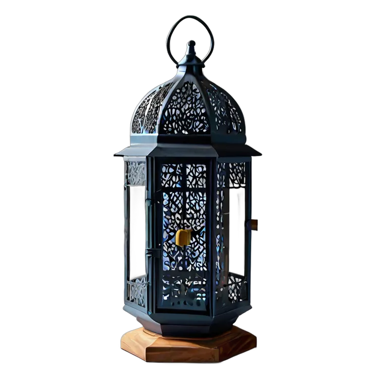 行事 ラマダン マットネイビーのモダンな木と金属のランタン 透過 PNG 画像 フリー素材 #17741