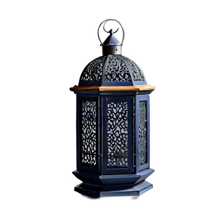 行事 ラマダン マットネイビーのモダンな木と金属のランタン 透過 PNG 画像 フリー素材 #17744