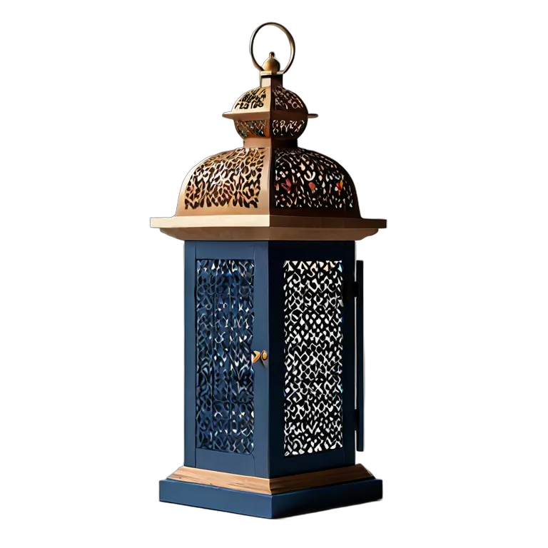 行事 ラマダン マットネイビーのモダンな木と金属のランタン 透過 PNG 画像 フリー素材 #17745