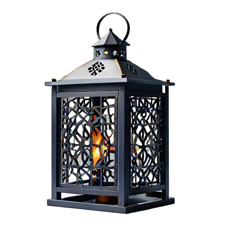 行事 ラマダン マットネイビーのモダンな木と金属のランタン 透過 PNG 画像 フリー素材 #17749