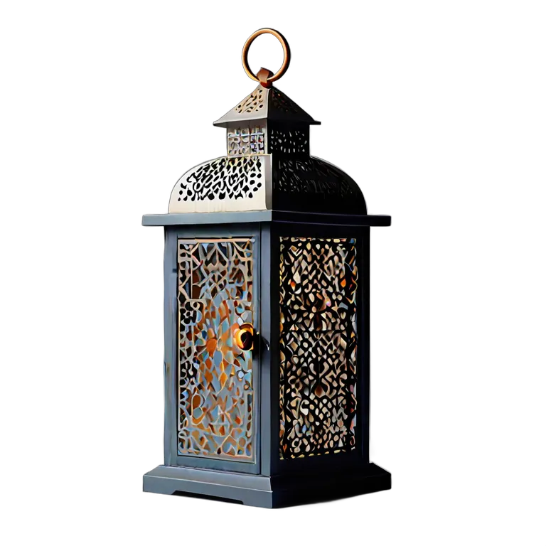 行事 ラマダン マットネイビーのモダンな木と金属のランタン 透過 PNG 画像 フリー素材 #17751