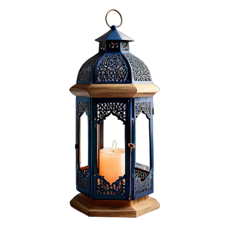 行事 ラマダン マットネイビーのモダンな木と金属のランタン 透過 PNG 画像 フリー素材 #17754