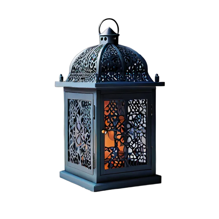 行事 ラマダン マットネイビーのモダンな木と金属のランタン 透過 PNG 画像 フリー素材 #17756
