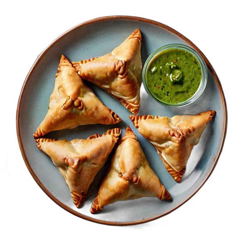 行事 ラマダン ミントチャツネを添えたサモサのプレート 透過 PNG 画像 フリー素材 #17715