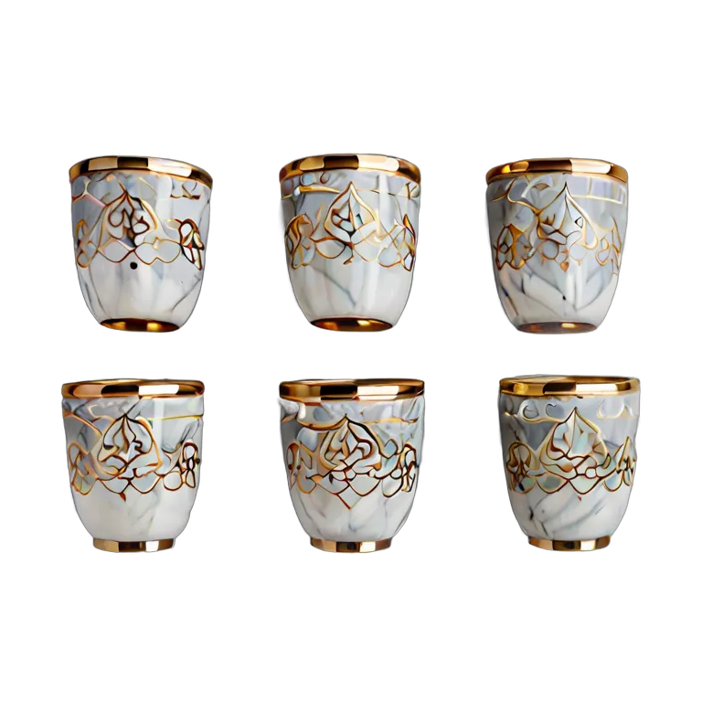 行事 ラマダン 大理石製のアラビア風コーヒーカップセット 透過 PNG 画像 フリー素材 #17736