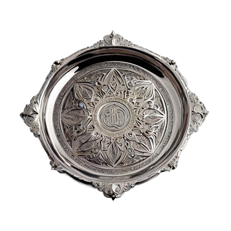 行事 ラマダン エイディ用の洗練された銀のトレイ 透過 PNG 画像 フリー素材 #17784