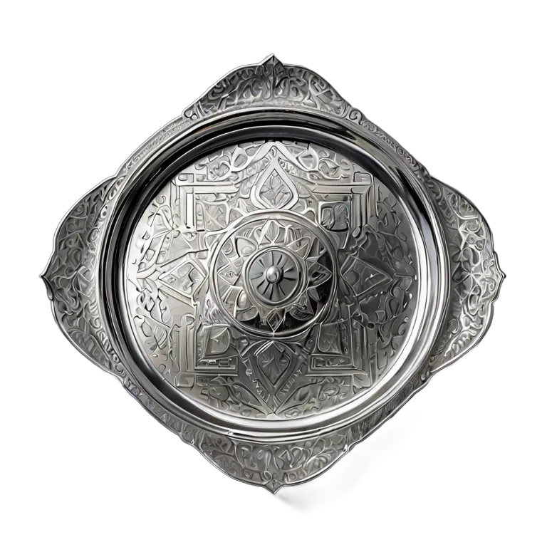 行事 ラマダン エイディ用の洗練された銀のトレイ 透過 PNG 画像 フリー素材 #17785