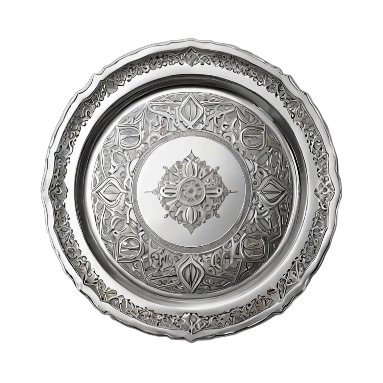 行事 ラマダン エイディ用の洗練された銀のトレイ 透過 PNG 画像 フリー素材 #17788