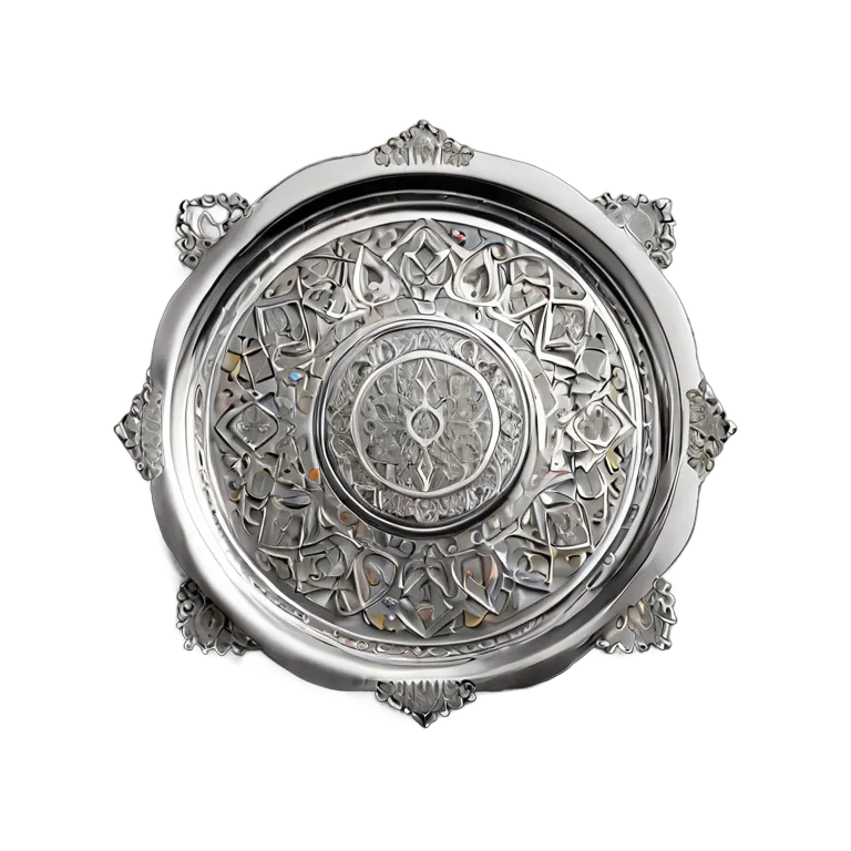 行事 ラマダン エイディ用の洗練された銀のトレイ 透過 PNG 画像 フリー素材 #17789