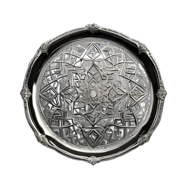 行事 ラマダン エイディ用の洗練された銀のトレイ 透過 PNG 画像 フリー素材 #17791