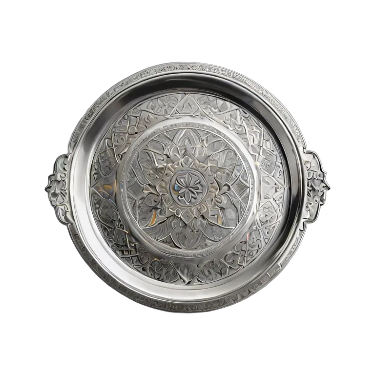 行事 ラマダン エイディ用の洗練された銀のトレイ 透過 PNG 画像 フリー素材 #17793