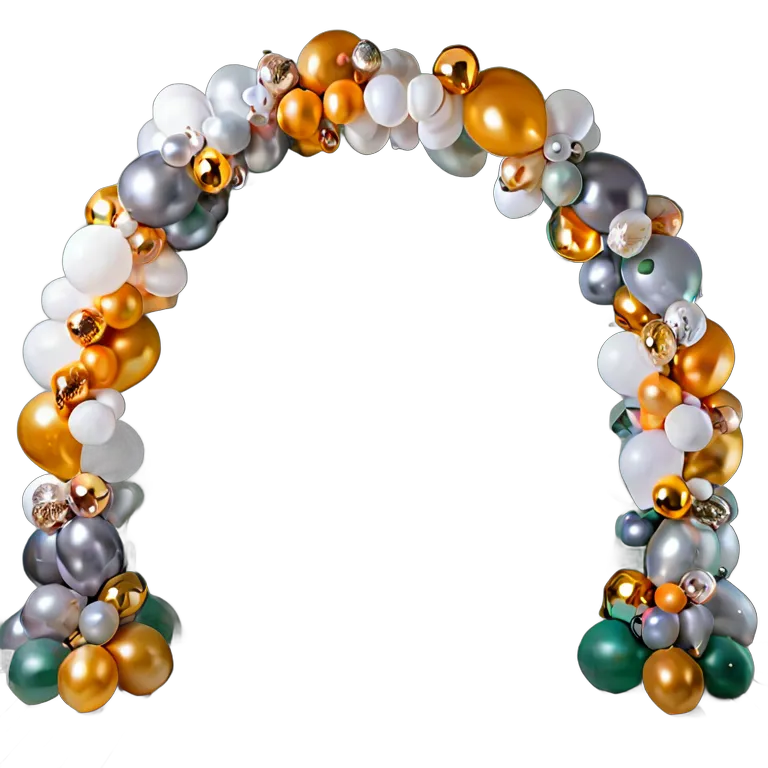 行事 イード 白いバルーンアーチ 透過 PNG 画像 フリー素材 #27392