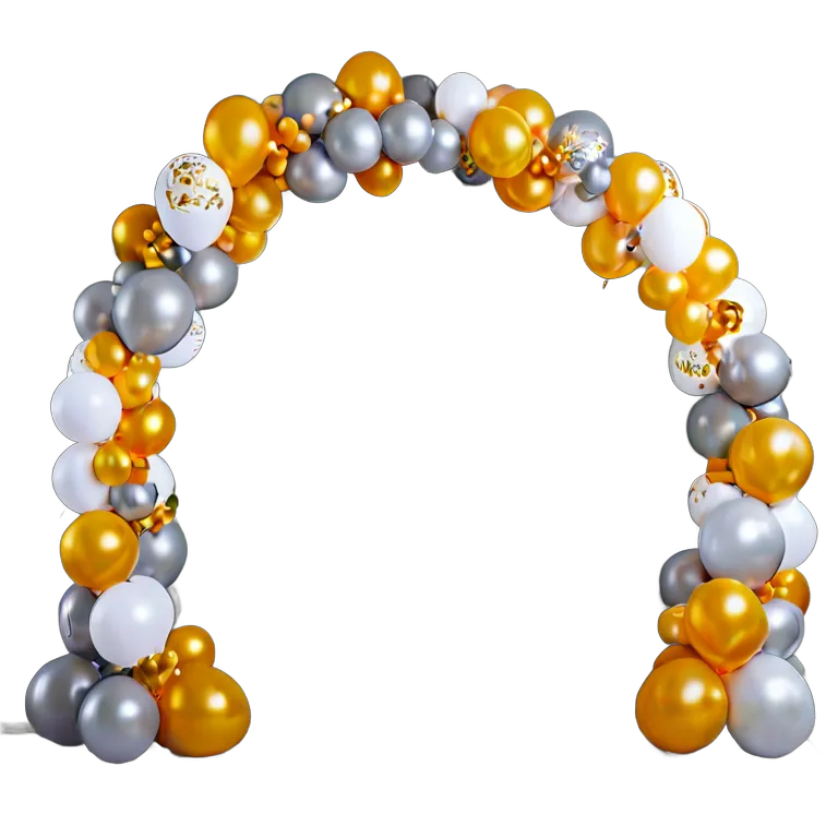 行事 イード 白いバルーンアーチ 透過 PNG 画像 フリー素材 #27393