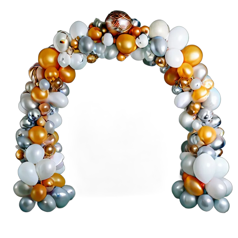 行事 イード 白いバルーンアーチ 透過 PNG 画像 フリー素材 #27396