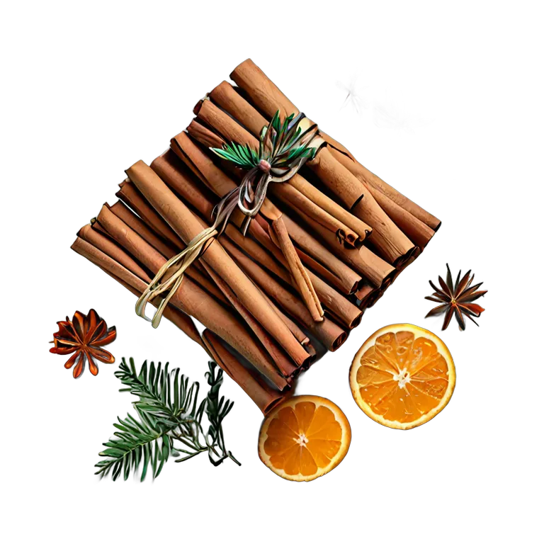 行事 イード シナモンスティックとドライオレンジの束 透過 PNG 画像 フリー素材 #27431
