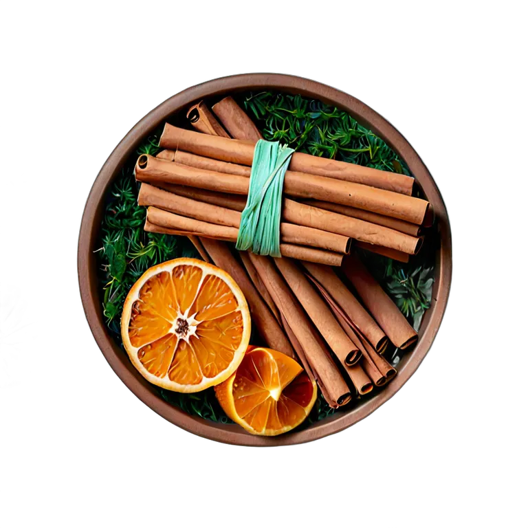 行事 イード シナモンスティックとドライオレンジの束 透過 PNG 画像 フリー素材 #27432