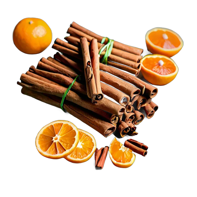 行事 イード シナモンスティックとドライオレンジの束 透過 PNG 画像 フリー素材 #27435