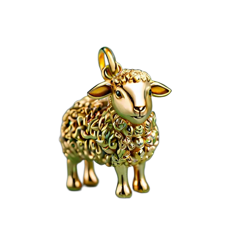 行事 イード 装飾的な金の羊のチャーム 透過 PNG 画像 フリー素材 #27414
