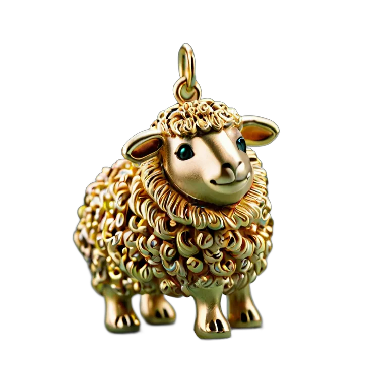 行事 イード 装飾的な金の羊のチャーム 透過 PNG 画像 フリー素材 #27416