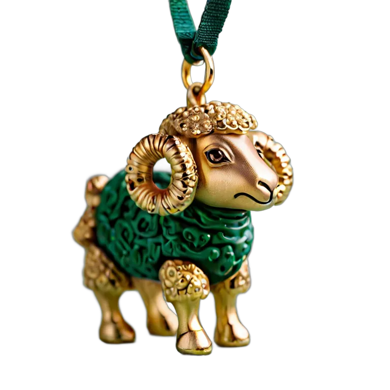 行事 イード 装飾的な金の羊のチャーム 透過 PNG 画像 フリー素材 #27422