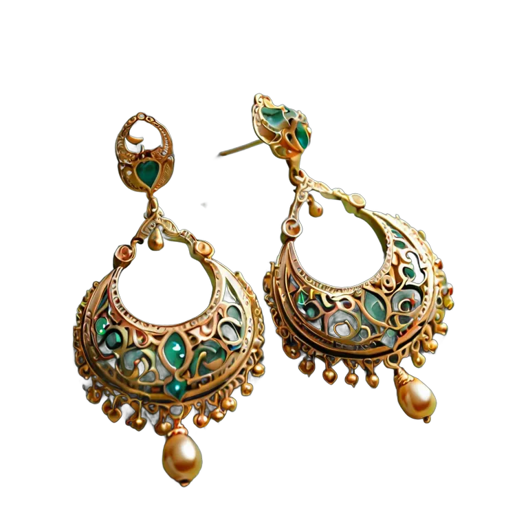 行事 イード 華やかな金のイヤリング 透過 PNG 画像 フリー素材 #27387