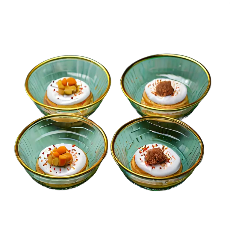 行事 イード デザート用の金縁ガラスボウルセット 透過 PNG 画像 フリー素材 #27388