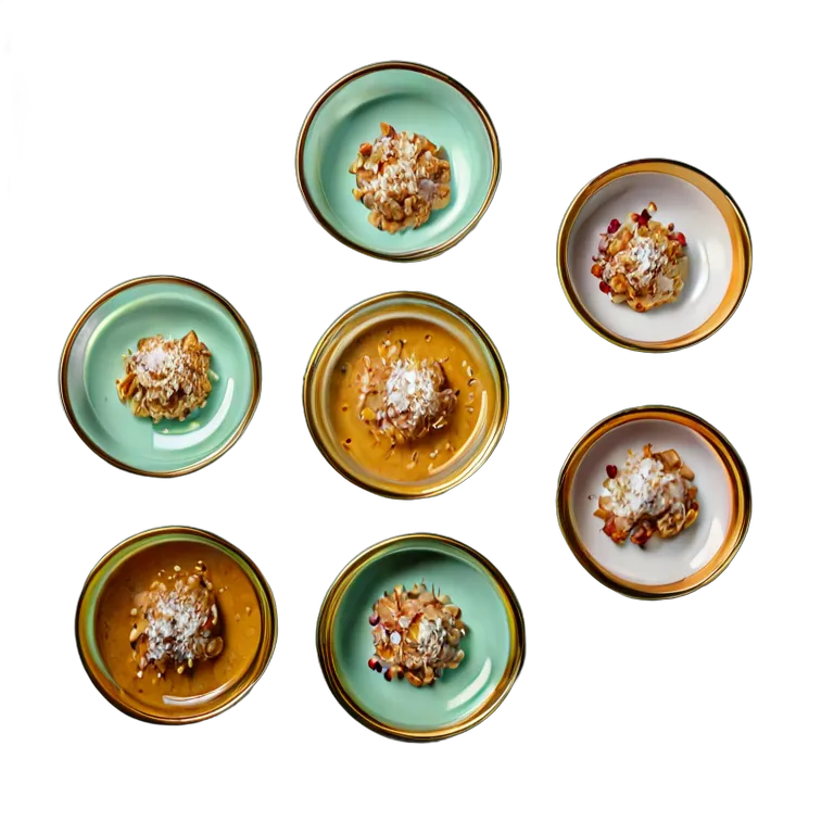 行事 イード デザート用の金縁ガラスボウルセット 透過 PNG 画像 フリー素材 #27391