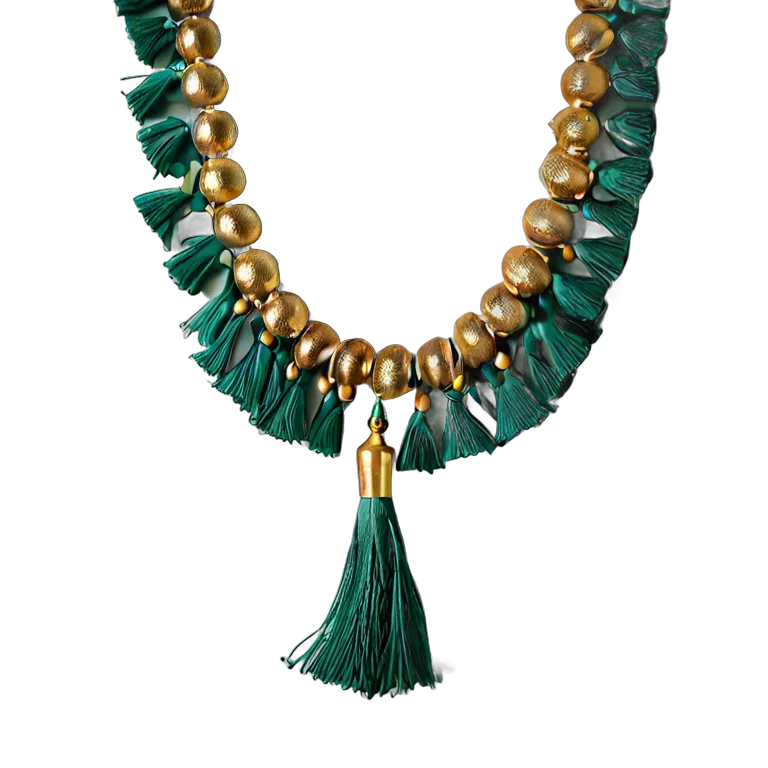 行事 イード エメラルドとゴールドのタッセルガーランド 透過 PNG 画像 フリー素材 #27490