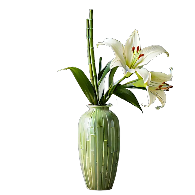 行事 結婚式 日本の竹の花瓶 透過 PNG 画像 フリー素材 #34607