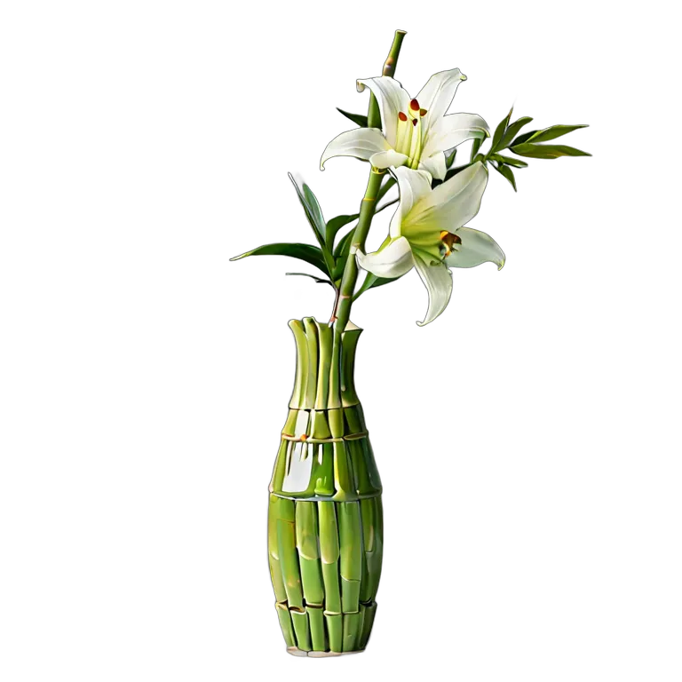 行事 結婚式 日本の竹の花瓶 透過 PNG 画像 フリー素材 #34608