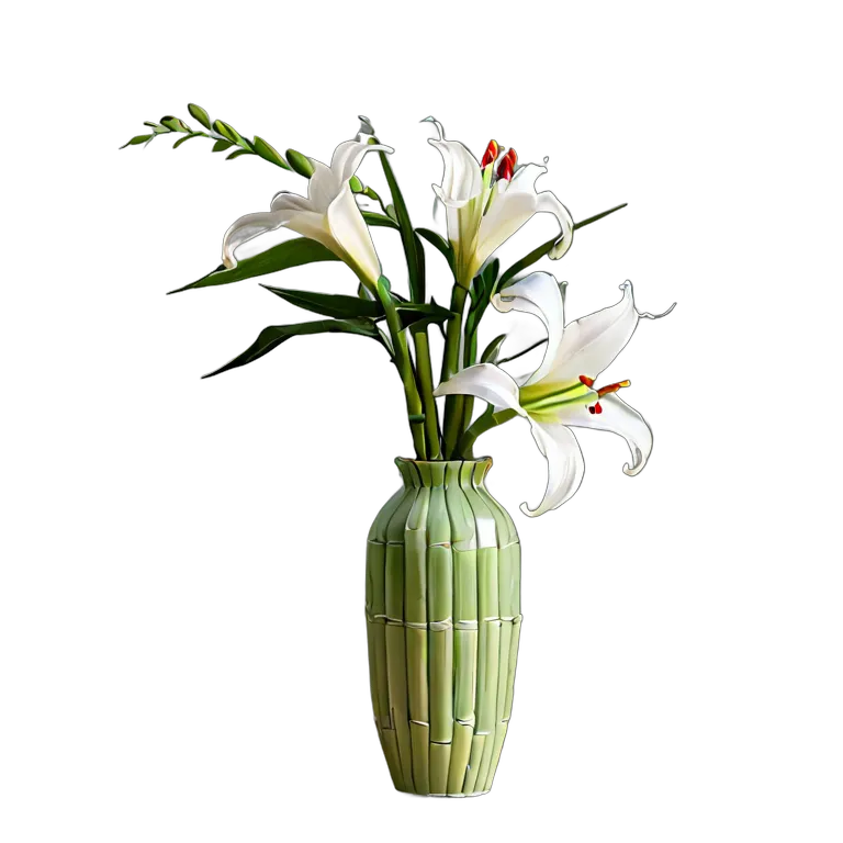 行事 結婚式 日本の竹の花瓶 透過 PNG 画像 フリー素材 #34609