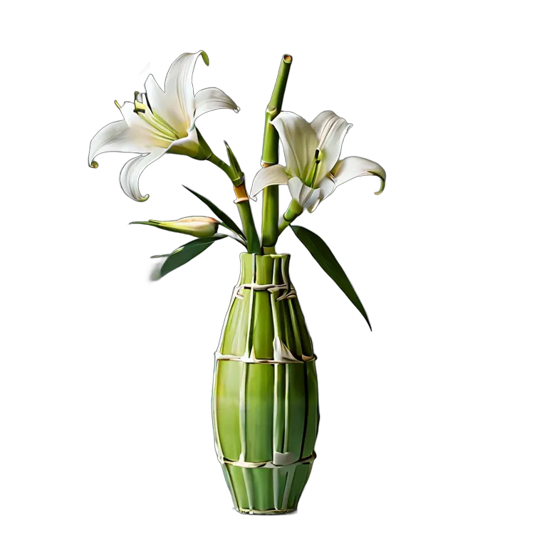 行事 結婚式 日本の竹の花瓶 透過 PNG 画像 フリー素材 #34612