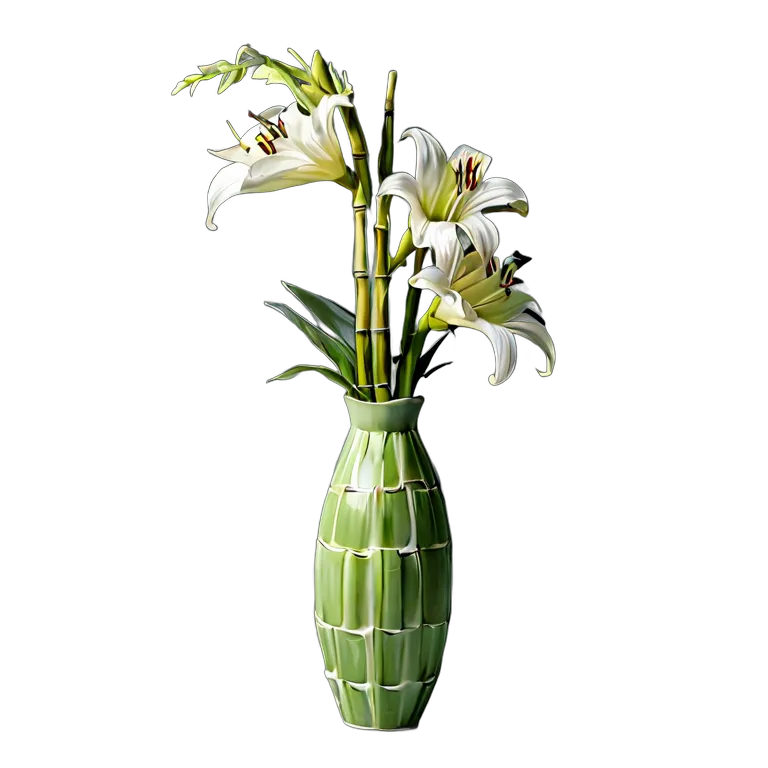 行事 結婚式 日本の竹の花瓶 透過 PNG 画像 フリー素材 #34613