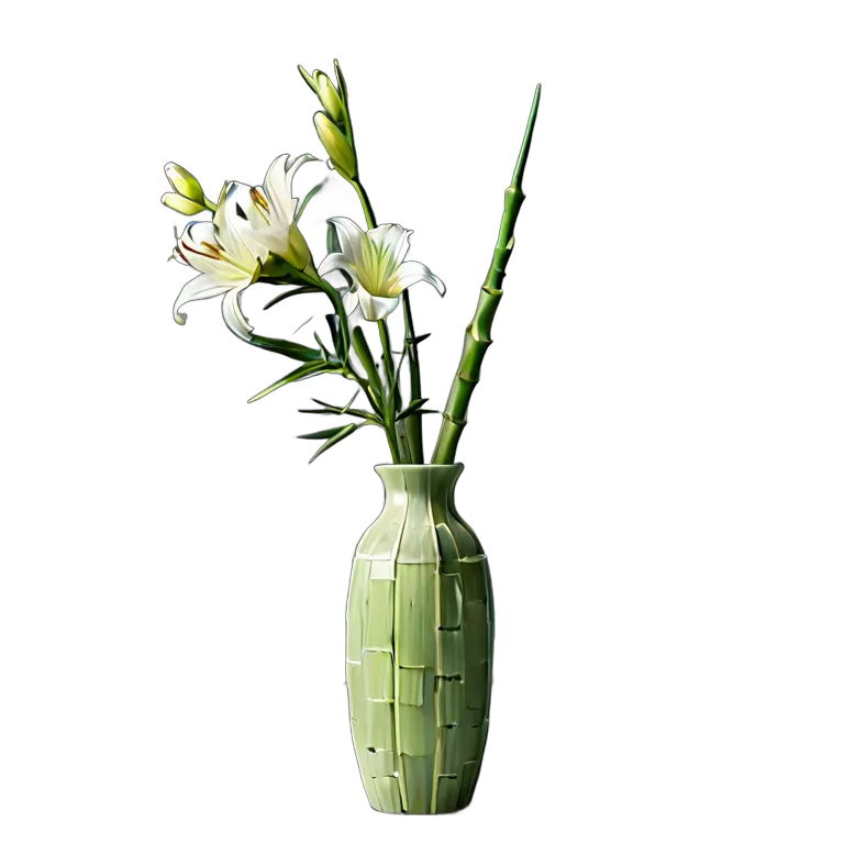 行事 結婚式 日本の竹の花瓶 透過 PNG 画像 フリー素材 #34614