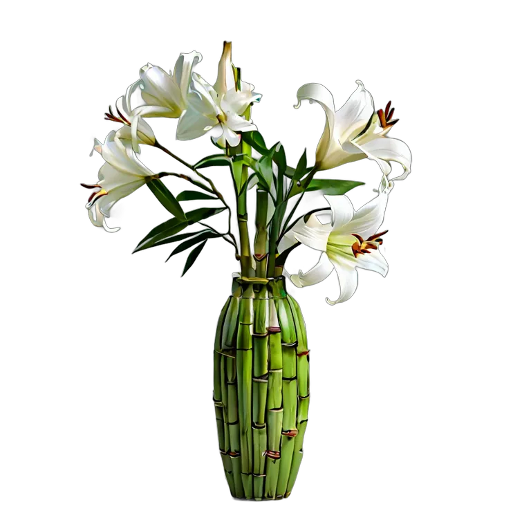 行事 結婚式 日本の竹の花瓶 透過 PNG 画像 フリー素材 #34615