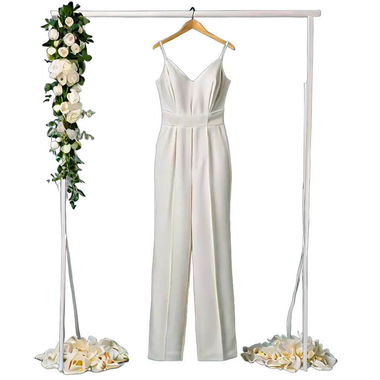 モダンなブライダルジャンプスーツ 透過 PNG 画像 フリー素材 #34693