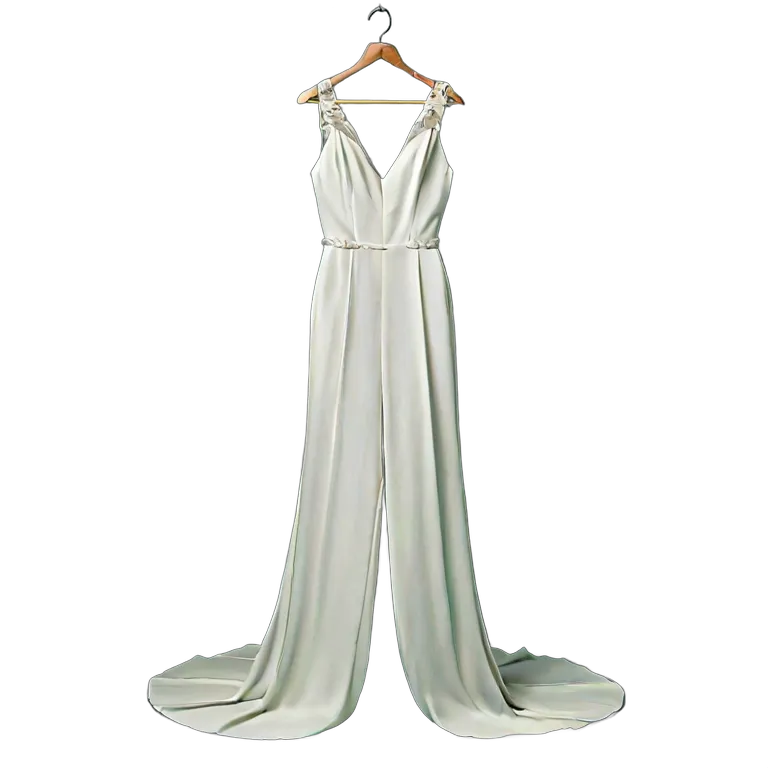 モダンなブライダルジャンプスーツ 透過 PNG 画像 フリー素材 #34694