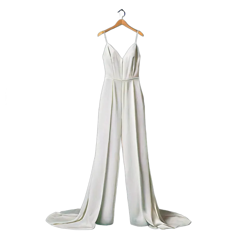 モダンなブライダルジャンプスーツ 透過 PNG 画像 フリー素材 #34697