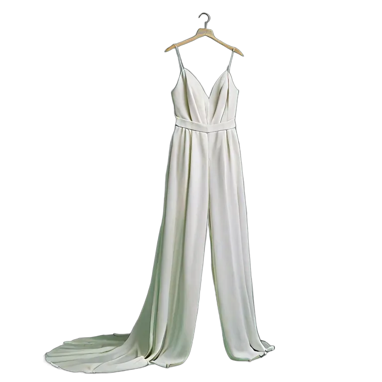 モダンなブライダルジャンプスーツ 透過 PNG 画像 フリー素材 #34704