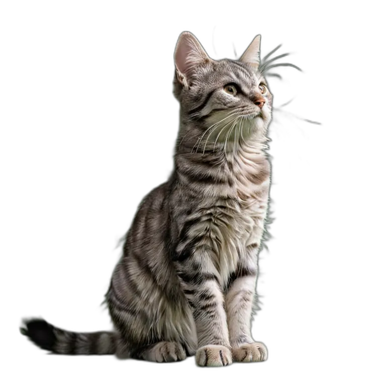 動物 猫 ブルータビー猫 透過 PNG 画像 フリー素材 #4001