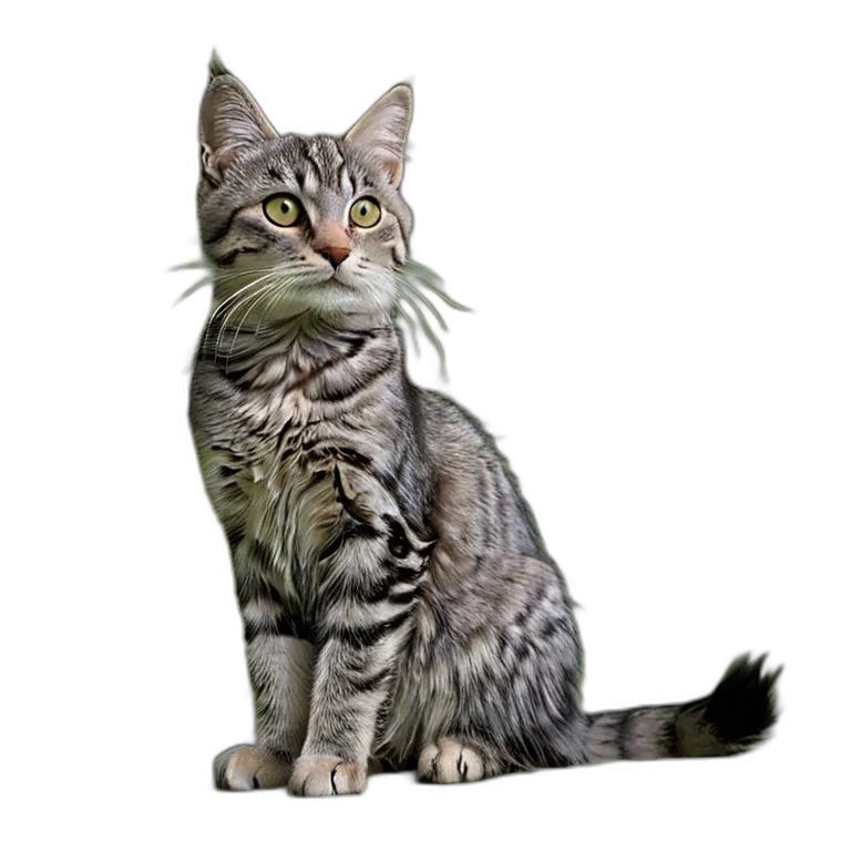 動物 猫 ブルータビー猫 透過 PNG 画像 フリー素材 #4002